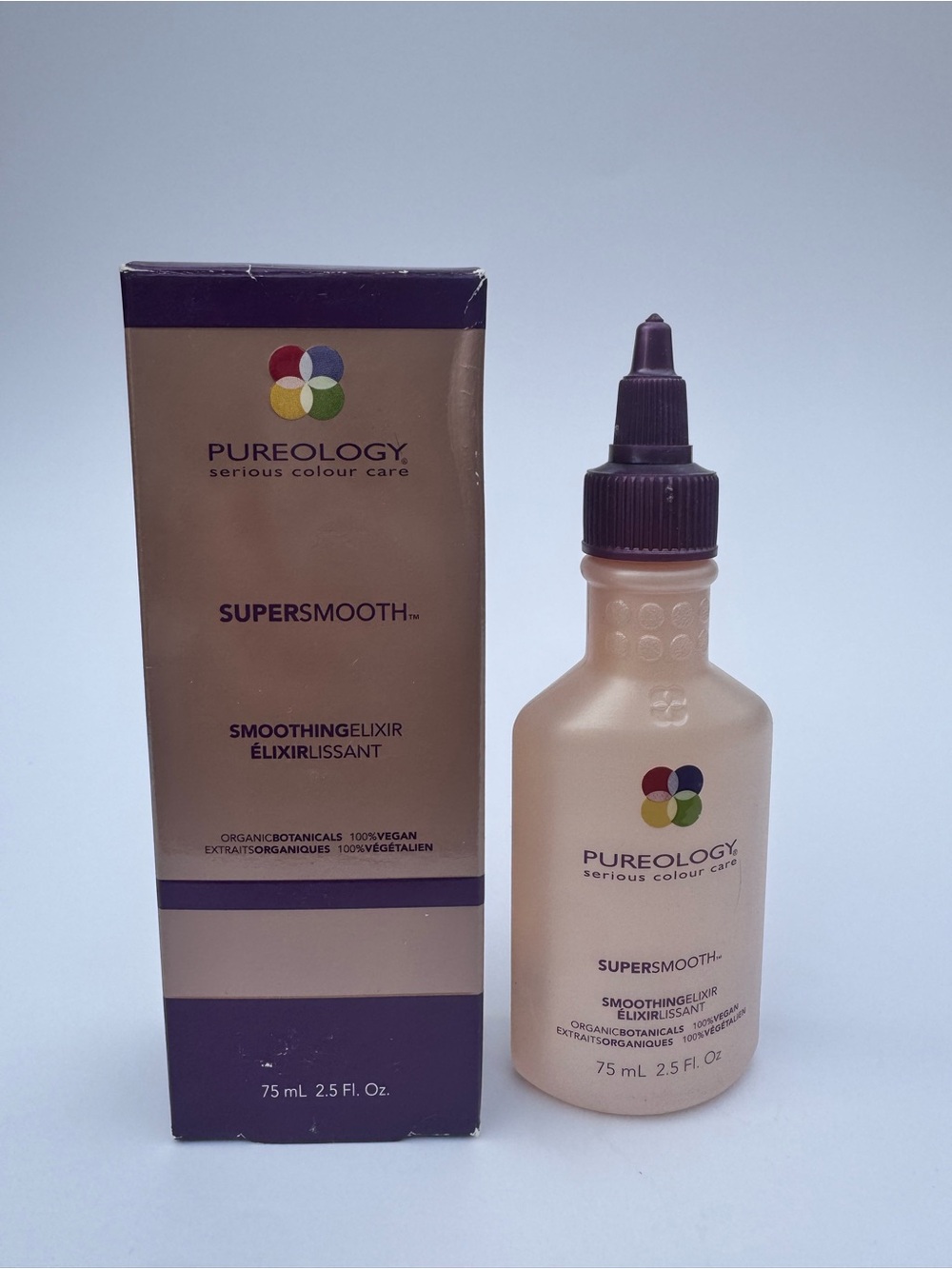 Pureology Supersmooth Smoothing Elixir - Pearl Beige and Purple Cap